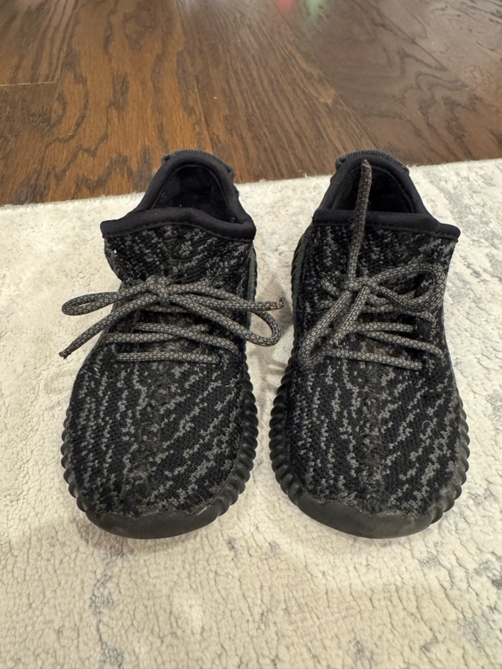 adidas Kids Black & Gray Knit Lace-Up Sneakers